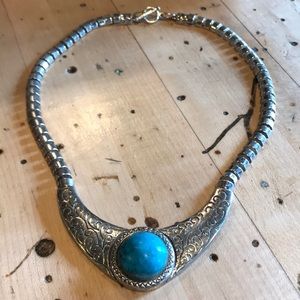 Vintage silver and turquoise necklace